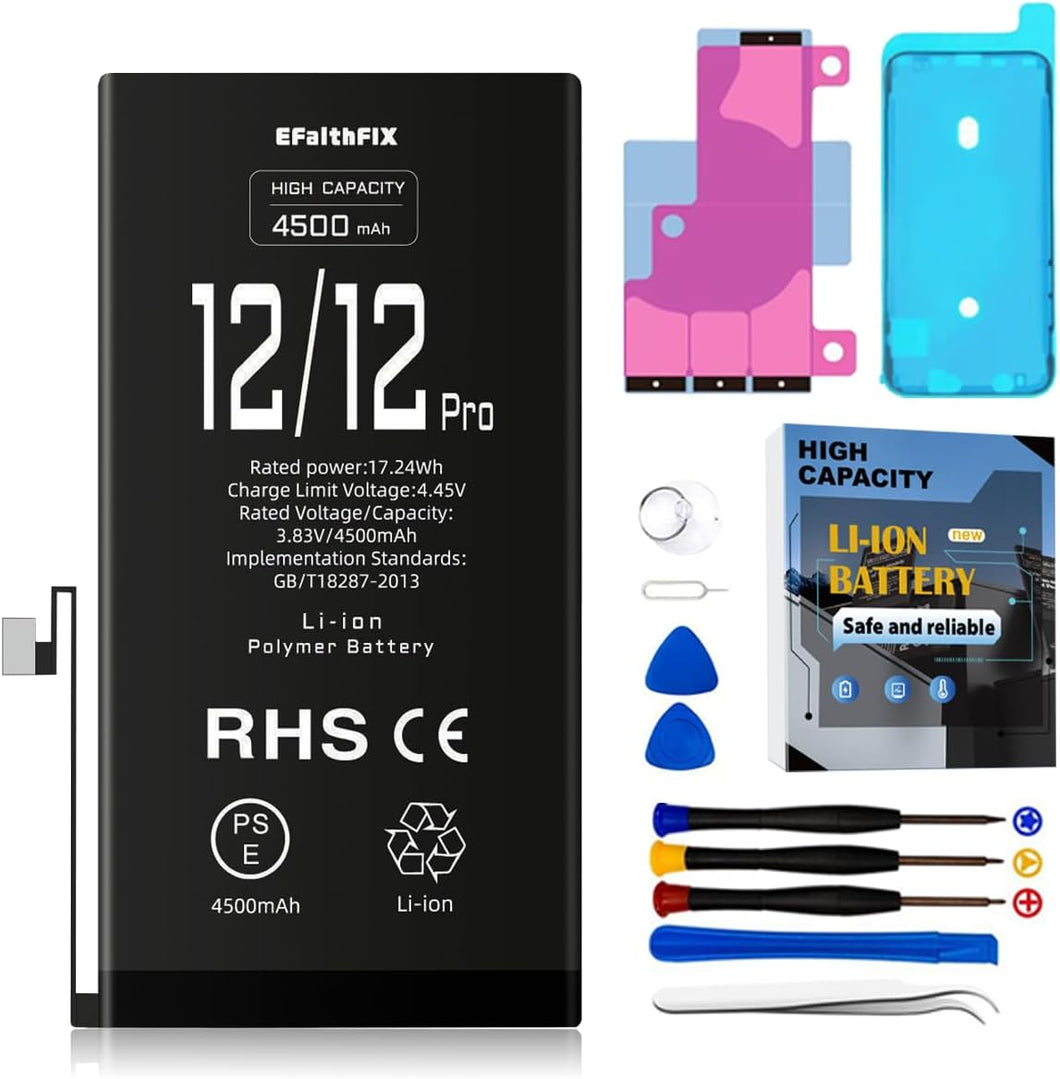 4500mAh Upgraded Replacement Battery Compatible with iPhone 12/12 PRO