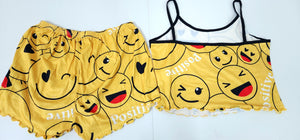 Ladies Emoji Pajama Set (top & bottom) Large