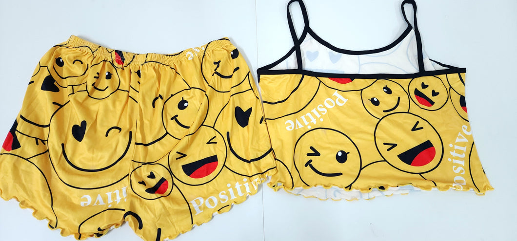 Ladies Emoji Pajama Set (top & bottom) Large