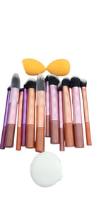 Makeup Brushes with Sponges & Pad