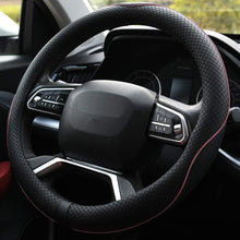 Load image into Gallery viewer, Rueesh Microfiber Leather Steering Wheel Cover Anti-Slip Matte Finish Auto Car Wheel Cover Universal 15 Inch Wheel Cover for Car Embossing Pattern (Pink Line)
