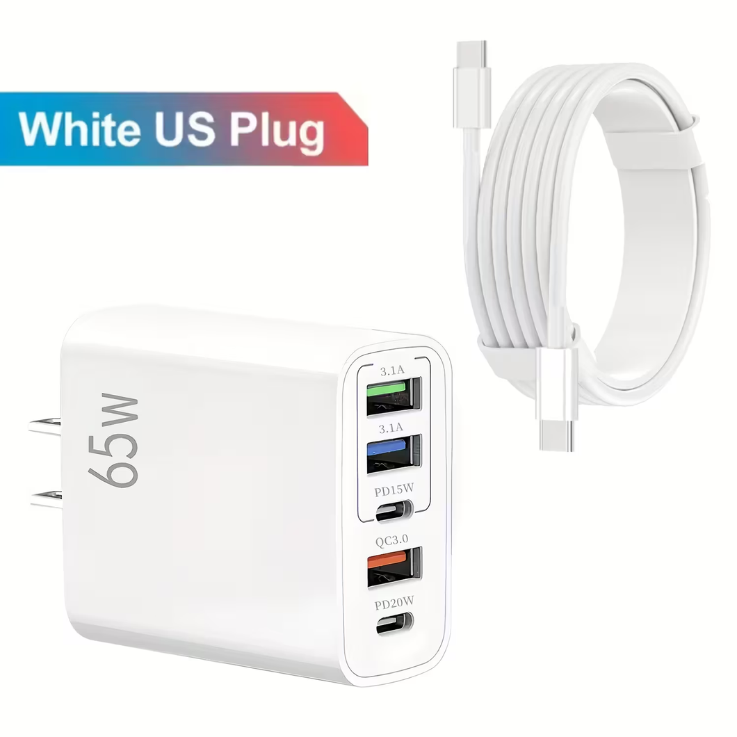 65W Multi Port Fast Charging USB C Charger