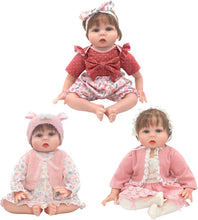 Load image into Gallery viewer, Reborn Doll Clothes for 20-22 Inch Dolls, 3 Sets 20 Inch Baby Doll Clothes Accessories 10 Pcs with Dress Coat Outfits, Headbands, Socks, Top and Pants for 20"- 22" Baby Dolls
