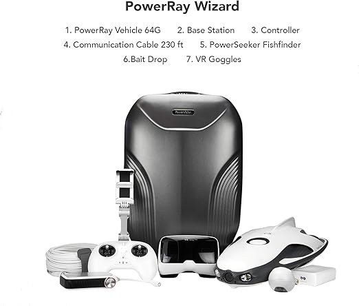 PowerVision PowerRay Underwater Drone Camera [/4K/Boat/Fishing/Diving] White