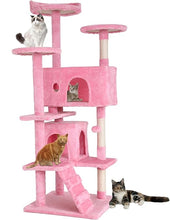 Load image into Gallery viewer, BestPet 54in Cat Tree Tower for Indoor Cats- (Pink)
