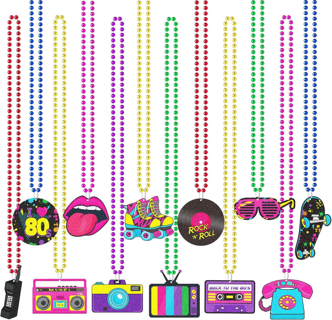 48 Pcs 80s Beaded Necklaces