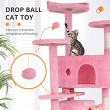 Load image into Gallery viewer, BestPet 54in Cat Tree Tower for Indoor Cats- (Pink)

