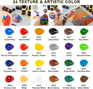 Aen Art Acrylic Paint, 24 Colors Craft Paint Supplies for Canvas