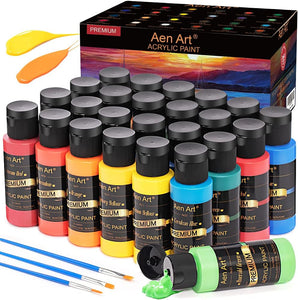 Aen Art Acrylic Paint, 24 Colors Craft Paint Supplies for Canvas