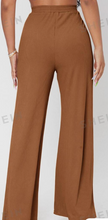 Load image into Gallery viewer, Solid Rib-knit Wide Leg Pants
