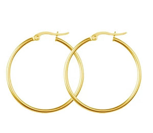 1pair Stainless Steel Classic Hoop Earrings