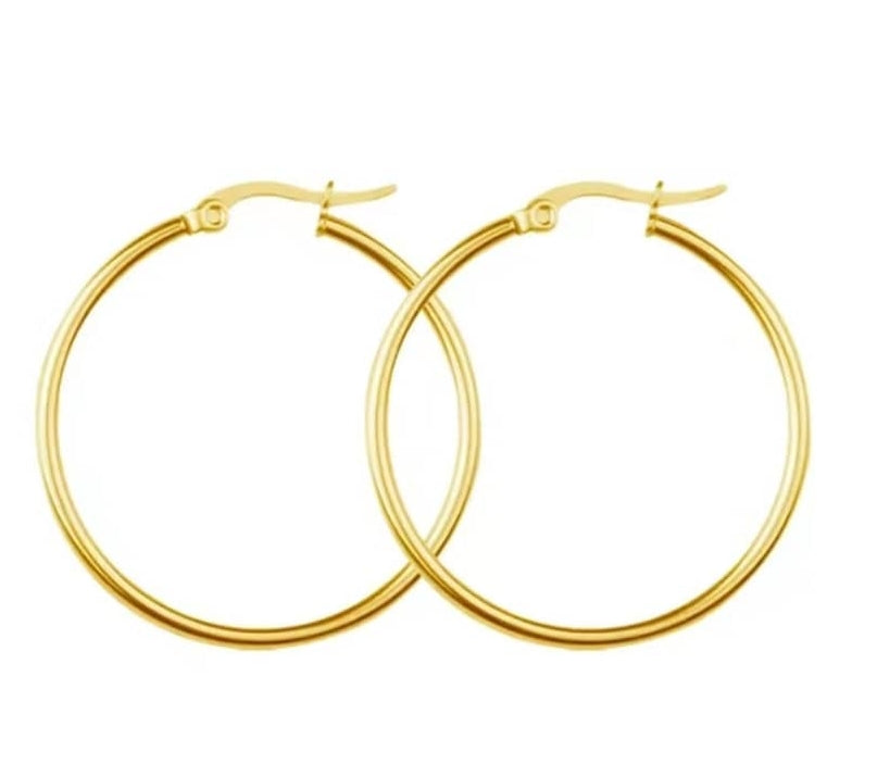 1pair Stainless Steel Classic Hoop Earrings