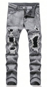 Men Ripped Frayed Skinny Jeans (31)