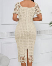 Load image into Gallery viewer, Women&#39;s Elegant Solid Color Lace Fitted Dress (XL)
