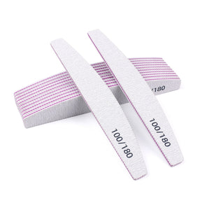 10pcs Grey Half-Moon Nail Files