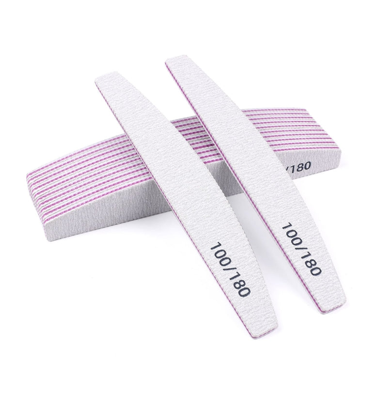 10pcs Grey Half-Moon Nail Files