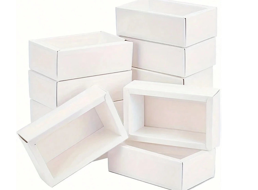 Pull-Out Gift Box Simple Solid Color (White) 10 PK