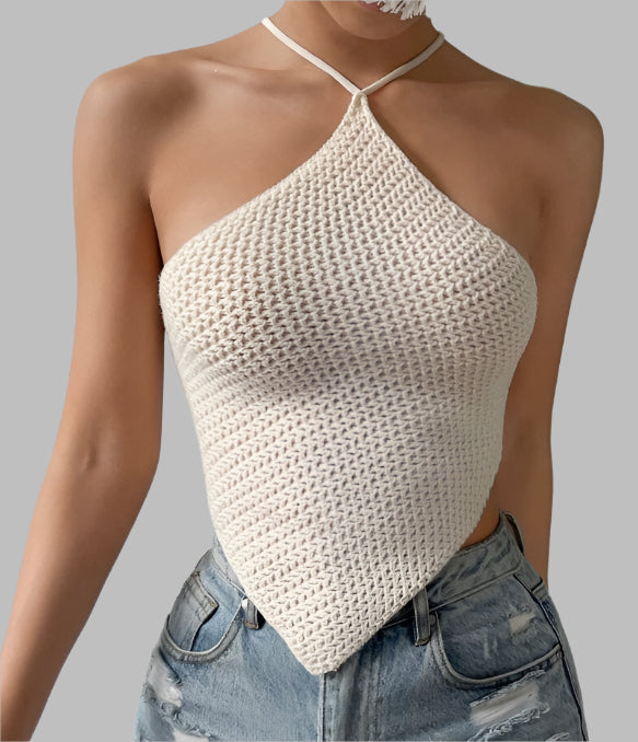 Hem Backless Halter Top (XS)