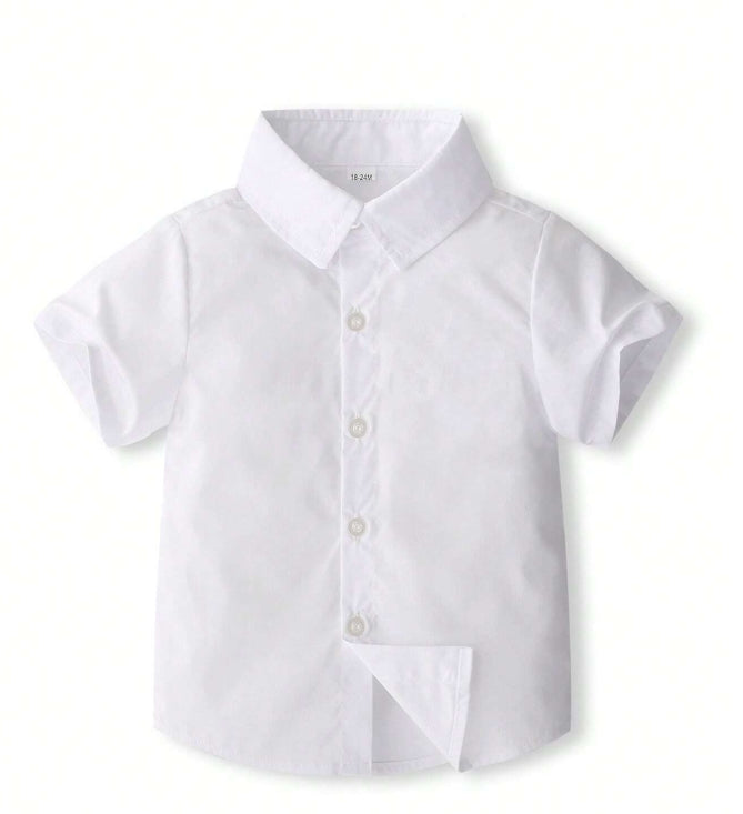 Young Boy Summer Short Sleeve Shirt White (4Y)
