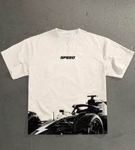 Load image into Gallery viewer, F1 Racing Car Silhouette Casual Print Loose Fit Short Sleeve T-Shirt (L)

