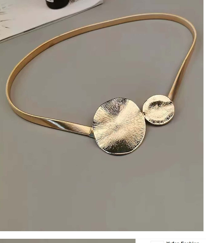 Women's Gold Color Fashionable Elastic Waist Chain