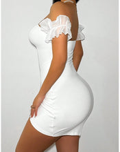 Load image into Gallery viewer, Hem Off-Shoulder Mini Dress (XS)
