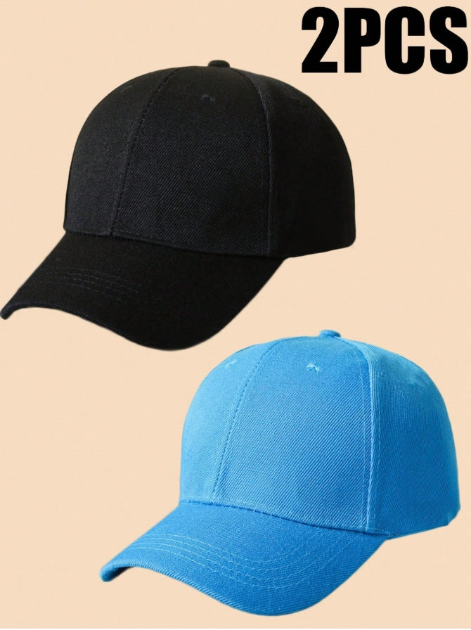 2 Pcs Solid Color Men's Snapback Hats