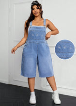 Load image into Gallery viewer, Women&#39;s Butterfly Embroidered Wide Leg Casual Denim Overalls XL
