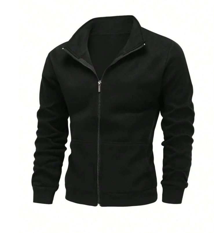Men's Casual Zip-Up Stand Collar Sweatshirt (M)