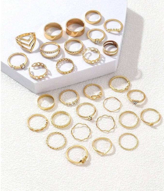 30 Pieces Fashion Rings Set