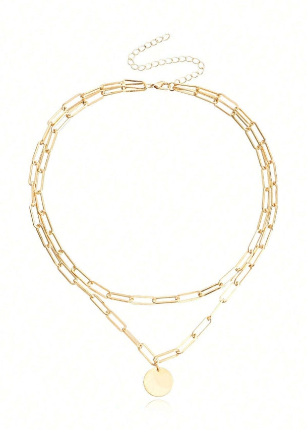 Chain Necklace With Round Pendant