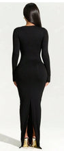 Load image into Gallery viewer, Women&#39;s Black Long Sleeved Maxi Party Dress (Large)
