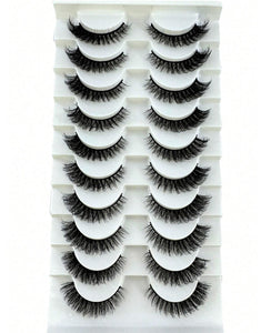 3d Faux Mink Natural Look False Eyelashes 10 Pairs