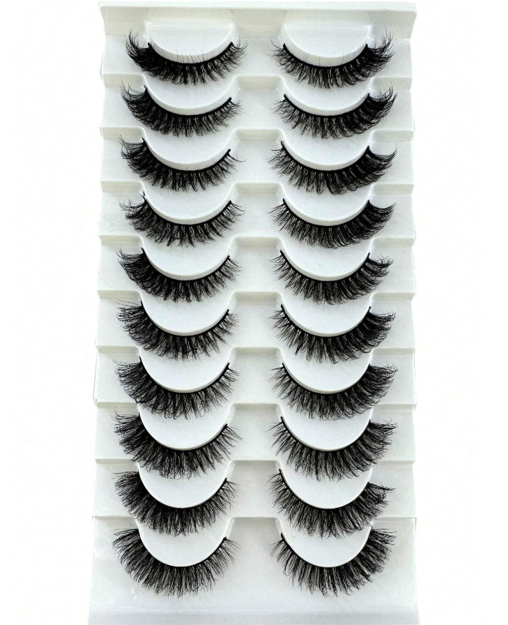 3d Faux Mink Natural Look False Eyelashes 10 Pairs