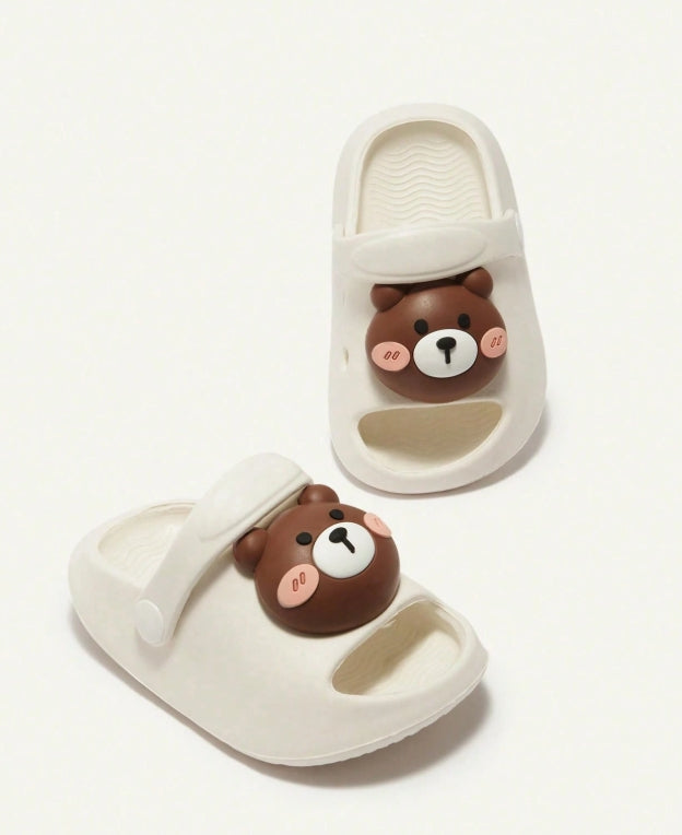 Cozy Pixies Cute Bear Pattern Soft Comfortable Anti-Slip Baby Sandals