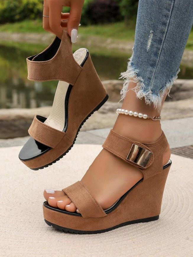 Thick Bottom Wedge High Heel Sandals (39)