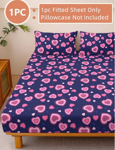 1pc Bed Fitted Sheet. (Pillowcases Not Included)