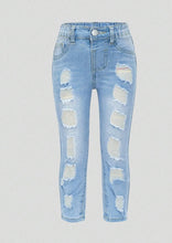 Load image into Gallery viewer, Young Girl Faded Wash Blue Ripped Denim Jeans (7Y)

