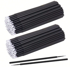 200 Pcs Microfiber Wands for Eyelashes Extensions and Makeup