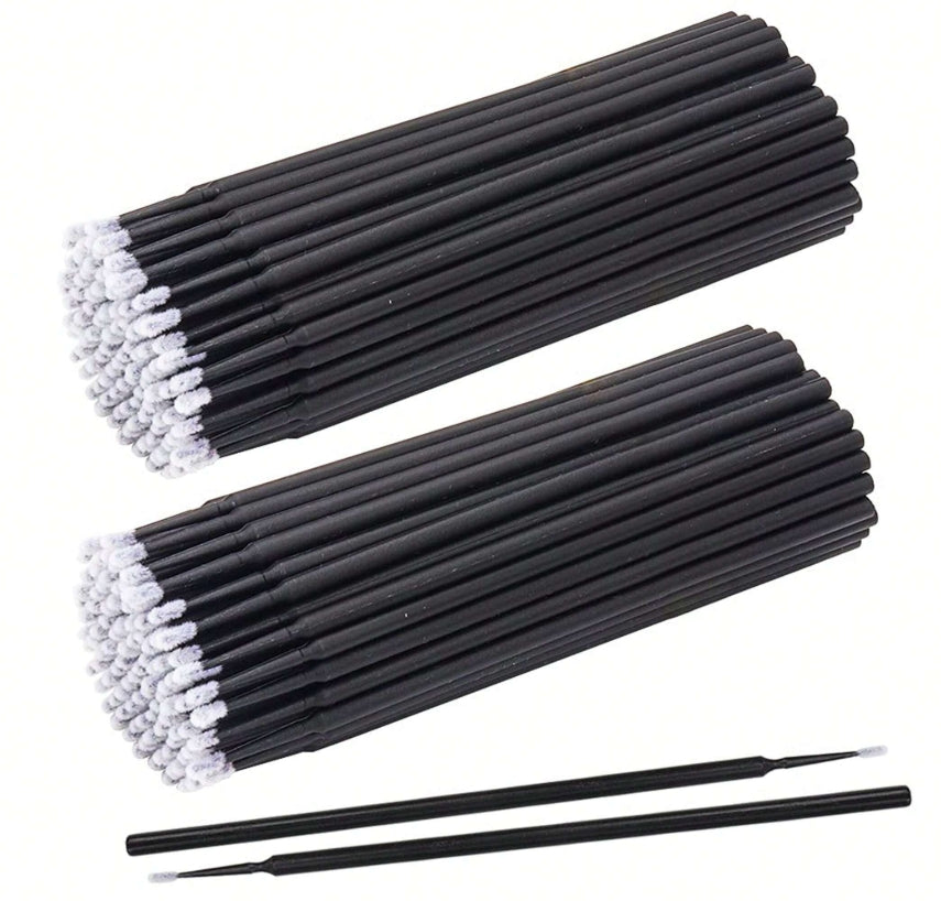 200 Pcs Microfiber Wands for Eyelashes Extensions and Makeup