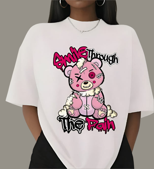 Women's Bear Print T Shirt (small)