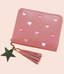 Small Short Heart Patterned Women's Wallet