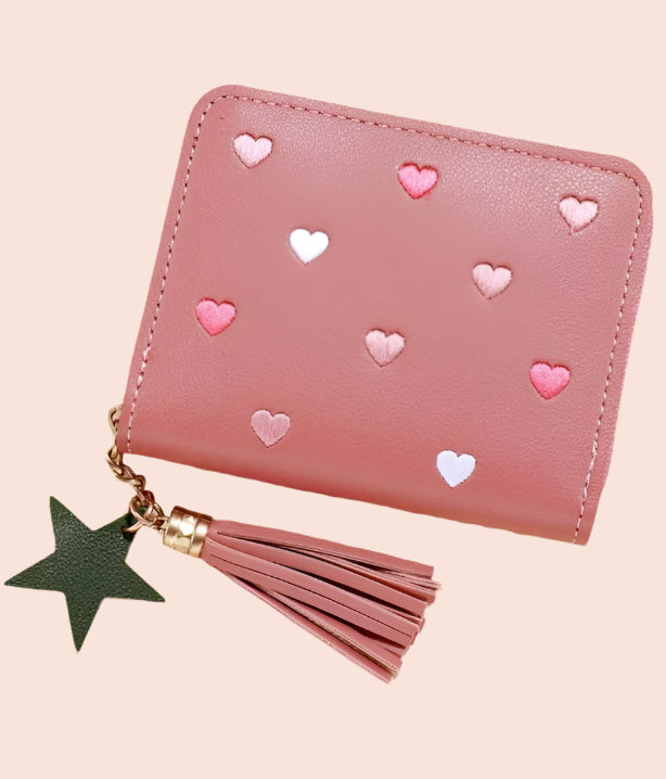 Small Short Heart Patterned Women's Wallet