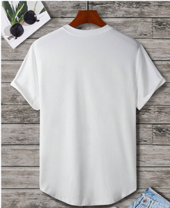 Manfinity Homme Men Letter Graphic Curved Hem Tee