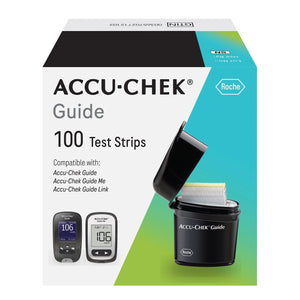 Accu-Chek Guide Glucose Strips for Diabetic Blood Sugar Testing (Pack of 100)