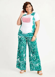 Ashley Stewart Palm Print 2 Piece Set ( 18-20)