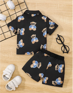 Baby Boy Bear Print Shirt & Shorts