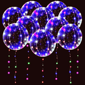 10 PACKS,20 Inches Light Up Balloons Helium Style Colorful