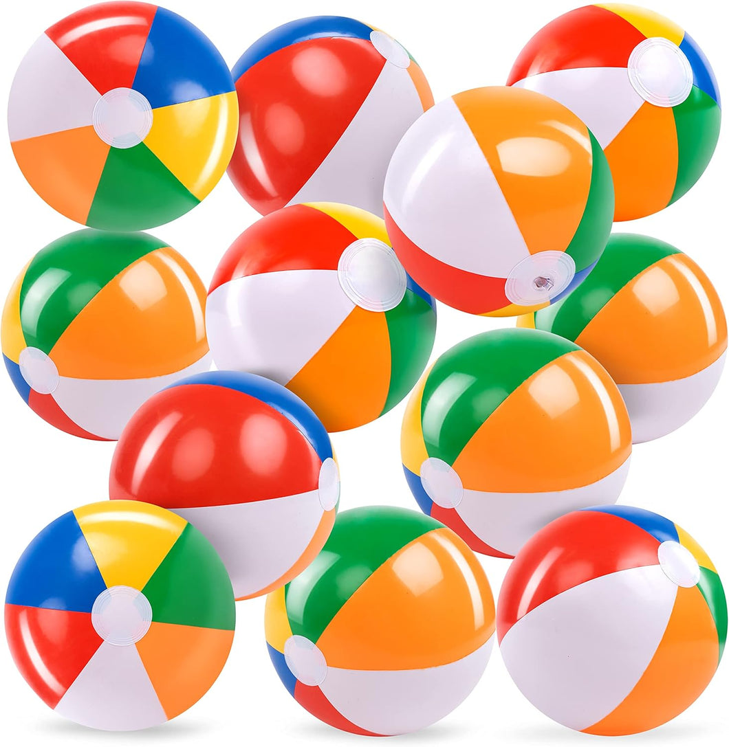 Rainbow Beach Balls (12 Pack) 12''