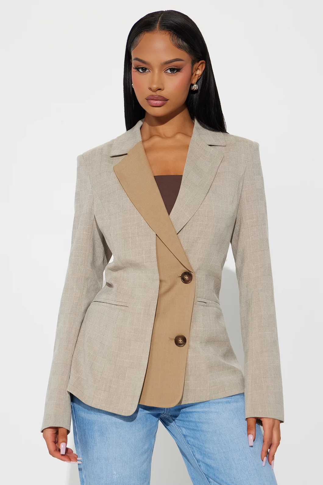 Alena Business Blazer - Khaki (Medium)